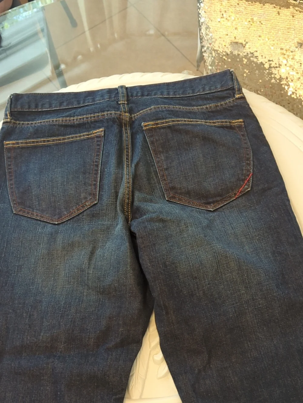 Banana Republic 100% Cotton Straight Leg Jeans Dark Blue Denim 32/30